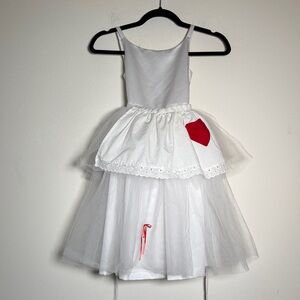 US ANGELS White and Red Kids tulle heart apron  Costume dress up Dress Size 6